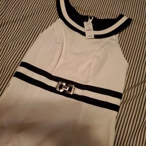 White and black dress